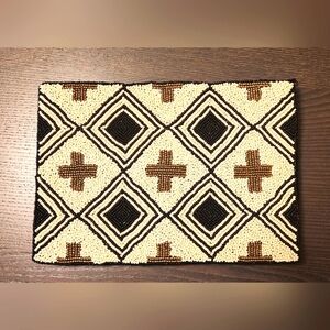 Ink & Alloy~Handcrafted Beaded Geometric Clutch